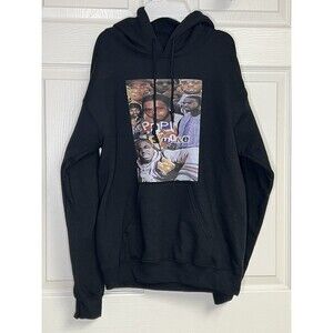 POPSMOKE Rap Hoodie Hooded Sweatshirt Black Heavy Blend Gildan Small RARE
